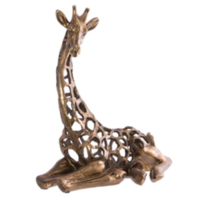 Sitting Bronze Giraffe Figurine  - 38cm image