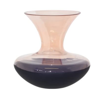 Black & Pale Pink Glass Vase  - 30cm image