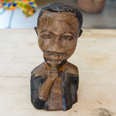 Wooden Curving of head and chest of a man image