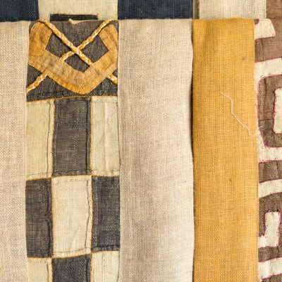 African Yellow-Beige Table Linen Fabric image