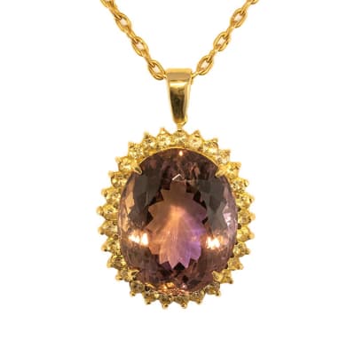 Yellow Gold Ametrine & Sapphire  Classic Pendant image