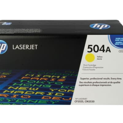 Printer Toner Cartridges - Hewlett Packard CE252A (HP 504A) Yellow Toner Cartridge image