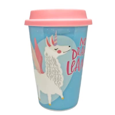 Ceramic Mug Cup With Lid - No Drama Llama image