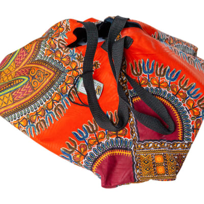 Chitenge Pyramid Bags with Orange Patterns image