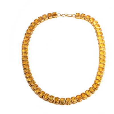 Yellow Gold  Citrine Channel Set  Necklace  image