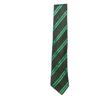 Black with Green Stripes Neck Tie image