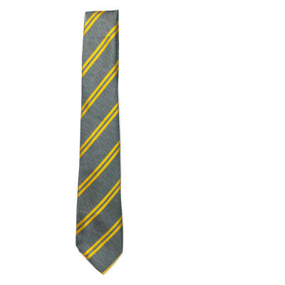 Gray with Gold Stripes Neck Tie image