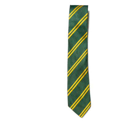 Green with Gold Stripes Neck Tie image