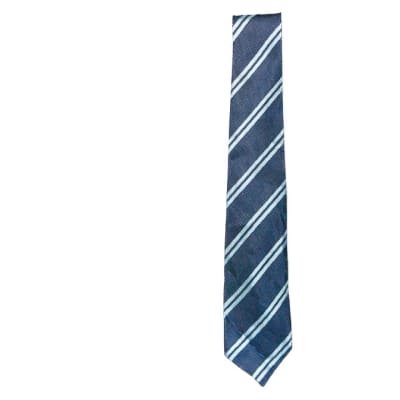 Navy Blue with White Stripes Neck Tie image