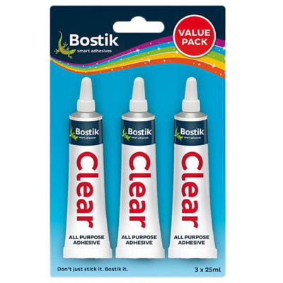 Clear Multi-Purpose Adhesive  Glue  Tube  3 X 25ml image