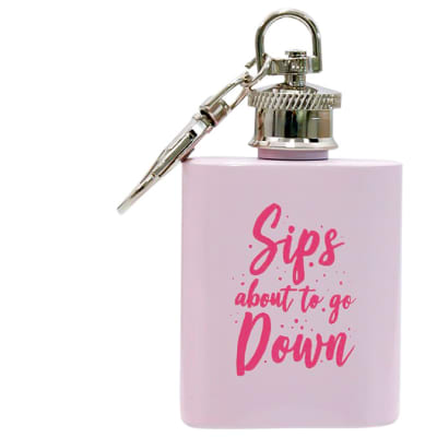 Cocktail Hour  Key Holder Flask - Sips about to Go down image