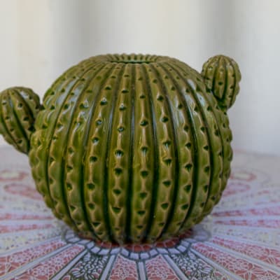 Round Green Cactus Porcelain Vase image