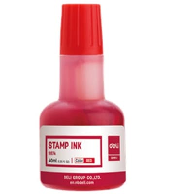 Deli Stamp Pad Ink  Red 40ml  No.9874 image