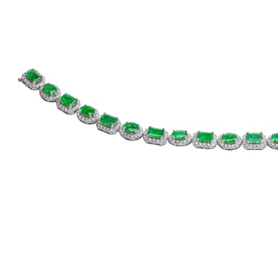 Eternity Collection  White Gold Emerald & Diamond Eternity Bracelet  image