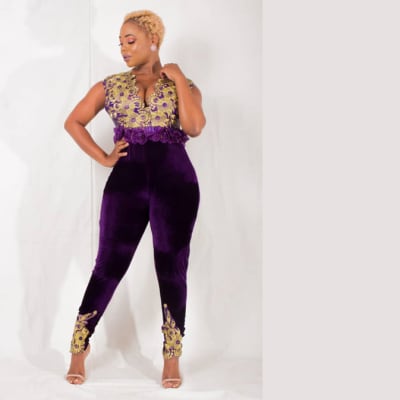 Velvet pants with matching sleeveless top image