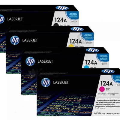 Hp 124a  Black & Colour Toner Cartridges image