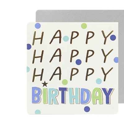 Greeting Card  Happy Happy Birthday  - Blue image