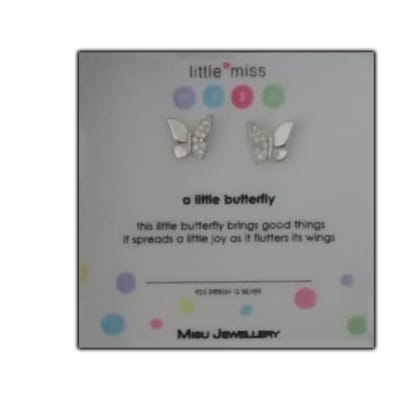 Flutterby Butterfly Stud Earrings - 925 Sterling Silver image