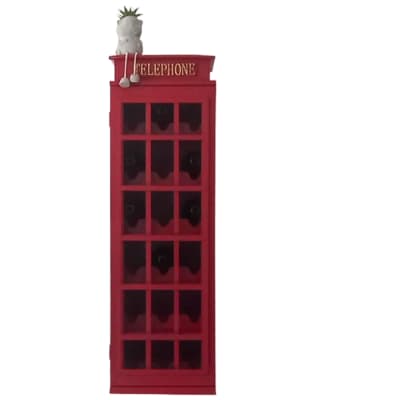 Red London Box Telephone Wine Rack Cabinet image