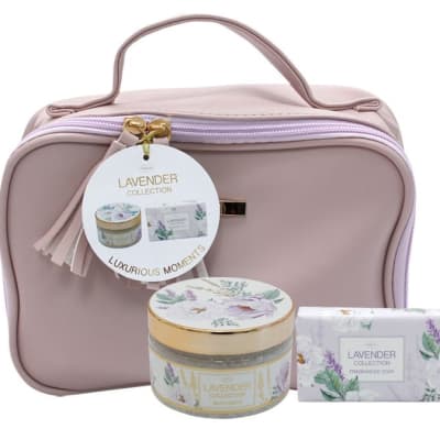 Lavender Flower's By Jenam Luxurious Moments Cosmetic Bag image