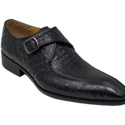 Men's  Single Monk-Strap Loafers  - Black image