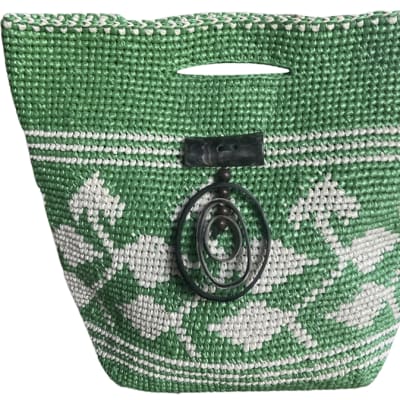 Green & White Handbag  image