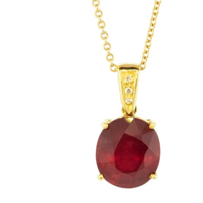 Yellow Gold  Ruby  Cage Pendant  image