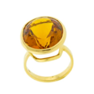  Girdle Wrap Setting Citrine  Yellow Gold Ring image