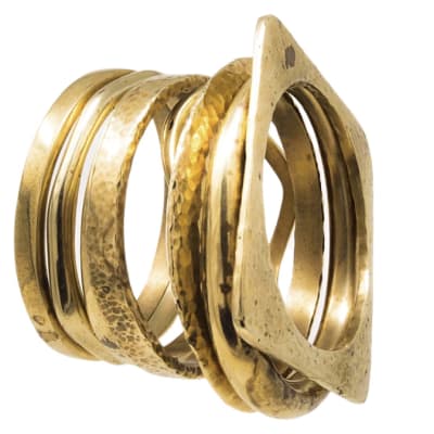 Set of Bronze Gold Plated Bracelets image