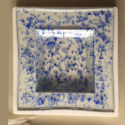 Square wall plaque with blue image