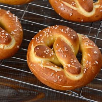 German soft pretzels each image
