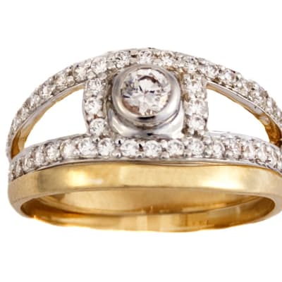 Split Shank Bridal Set Gold Wedding Ring image