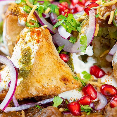 Vegetarian Samosa Chaat image