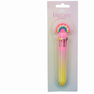 Unicorn Love 10 Colour Retractable Pen image