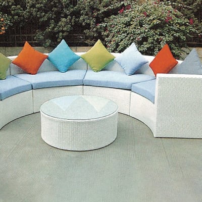White Outdoor Furniture Sofa and Table set - Model HD-A123 image
