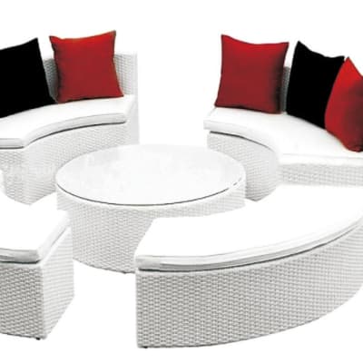 White Outdoor Furniture Sofa and Table set - Model HD-A126 image