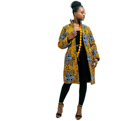 Winter Ankara Jacket - Orange with white details & zip image