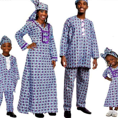Traditional matching clothing for family image