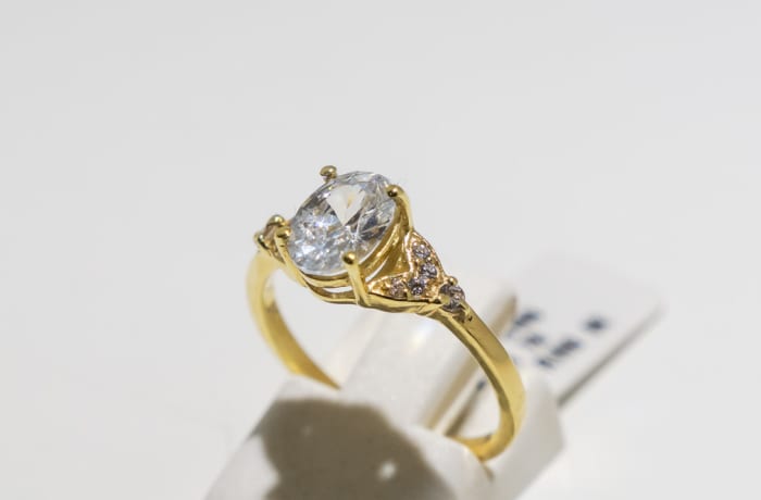 Yellow Gold Solitaire Diamond  Engagement Ring 