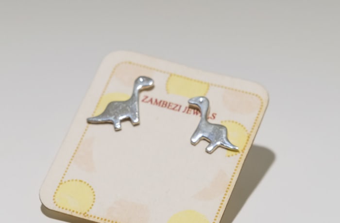 Silver Dinosaur Stud Earring 