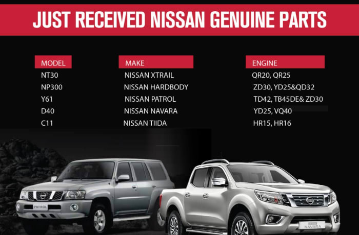 Nissan genuine parts available! image