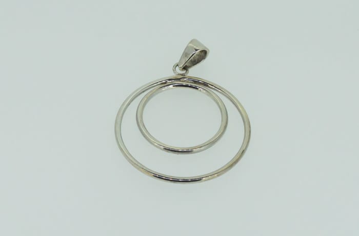 Dual Ring Silver Pendant 