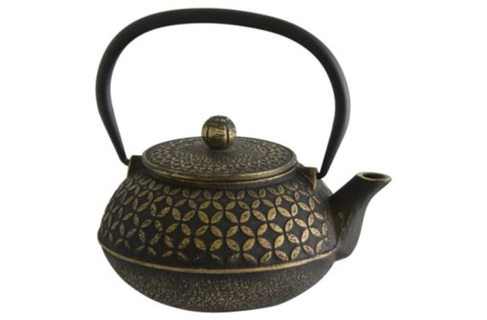 Qian Cast Iron Black & Gold Teapot  - 900ml