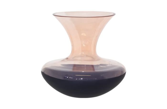 Black & Pale Pink Glass Vase  - 30cm