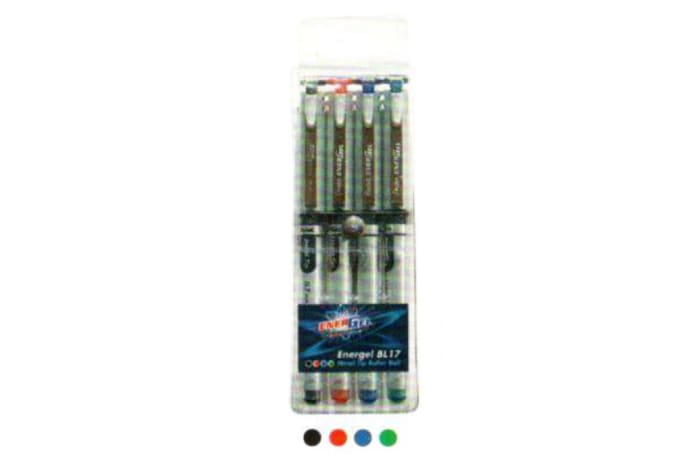 Energel Roller Pens - BL17-4W  EnerGel X Metal Tip Roller Ball - Wallet of 4