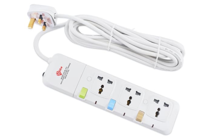 B-Lite 3-Way Extension Lead Power Strip