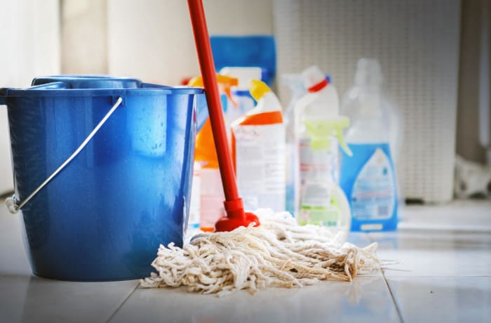 Cleaning chemicals and equipment image