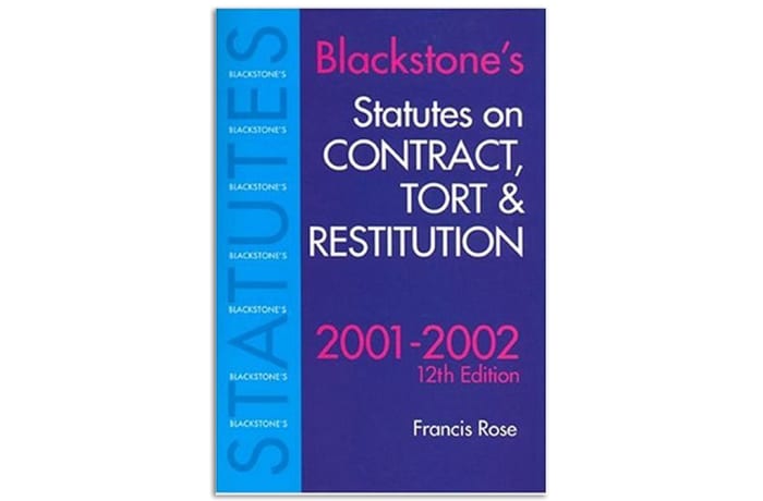 Contract, Tort and Restitution  2001/2002 12th Edition