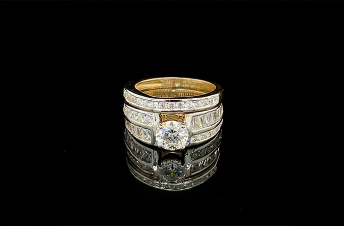 Princess Cut Bridal Set Gold Wedding Ring 