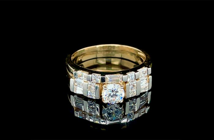 Round Cage Set Bridal Set Gold Wedding Ring